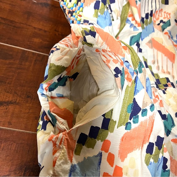 ANTHROPOLOGIE Maeve Textured Swing Mini Dress Criss Cross Back Size XL - Picture 9 of 14